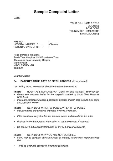 Complaint Letter .